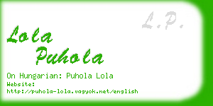 lola puhola business card